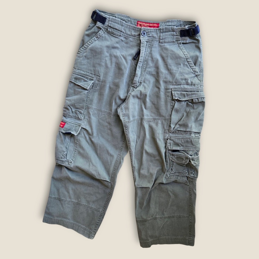 Abercrombie & Fitch Cargo Pants 2000s Men M Short, 30-33" Waist x 25" Inseam A&F